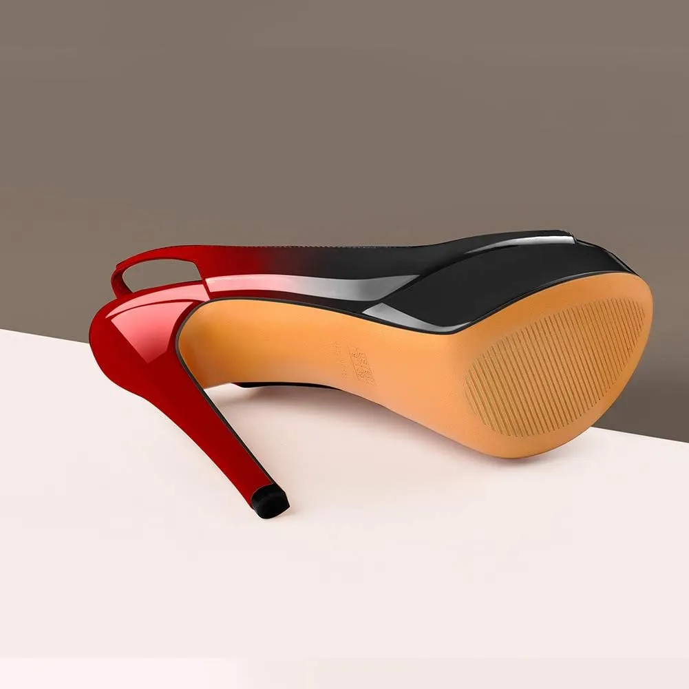 Open Peep Toe Platform High Stiletto Heels Slingback Sandals