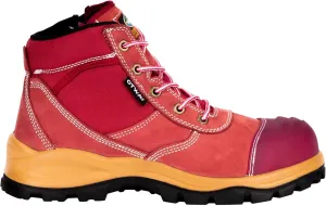 Otway Womens Eureka Steel Toe Work Boots Pink Size 9 US and Merino Treads Socks Petunia Bundle. Comfort and Value for Money. Tradeswomen/Farmers. Easy Fit Zip Side