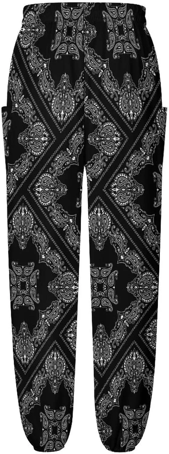 Paisley Print Yoga Bloomers Women Hippie Harem Pant Elephant Pants Elastic Gym Long Pants Loose Casual Sweatpants