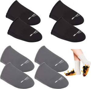 PAMASE 3mm Thickened Neoprene Toe Warmers - 4 Pairs Foot Warmers for Men Women Winter Keep Feet Warm Cycling Hunting Skiing