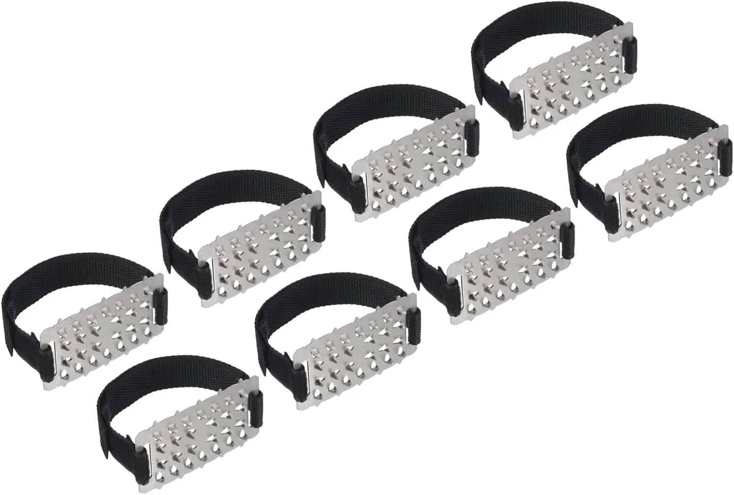 PATIKIL Ice Cleats, 4 Pairs Non-Slip Gripper Spikes Claw Snow Traction Crampons Pads with 26 Tooth Steel Nails for Shoes and Boots, Black