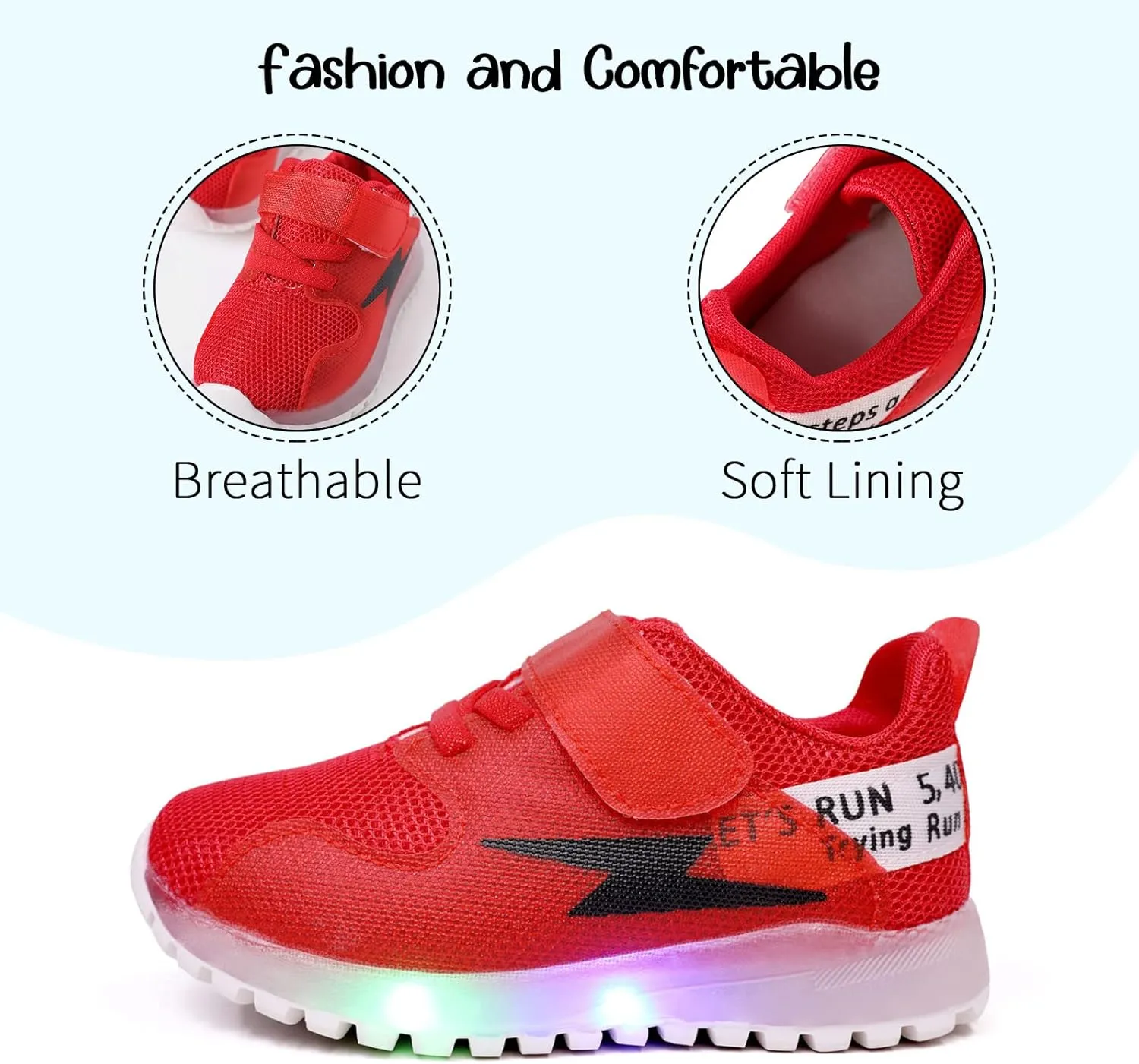 PATPAT Toddler Shoes with LED Light Up - Shiny Toddler Sneakers for Girls & Boys - Perfect for Christmas & Birthday