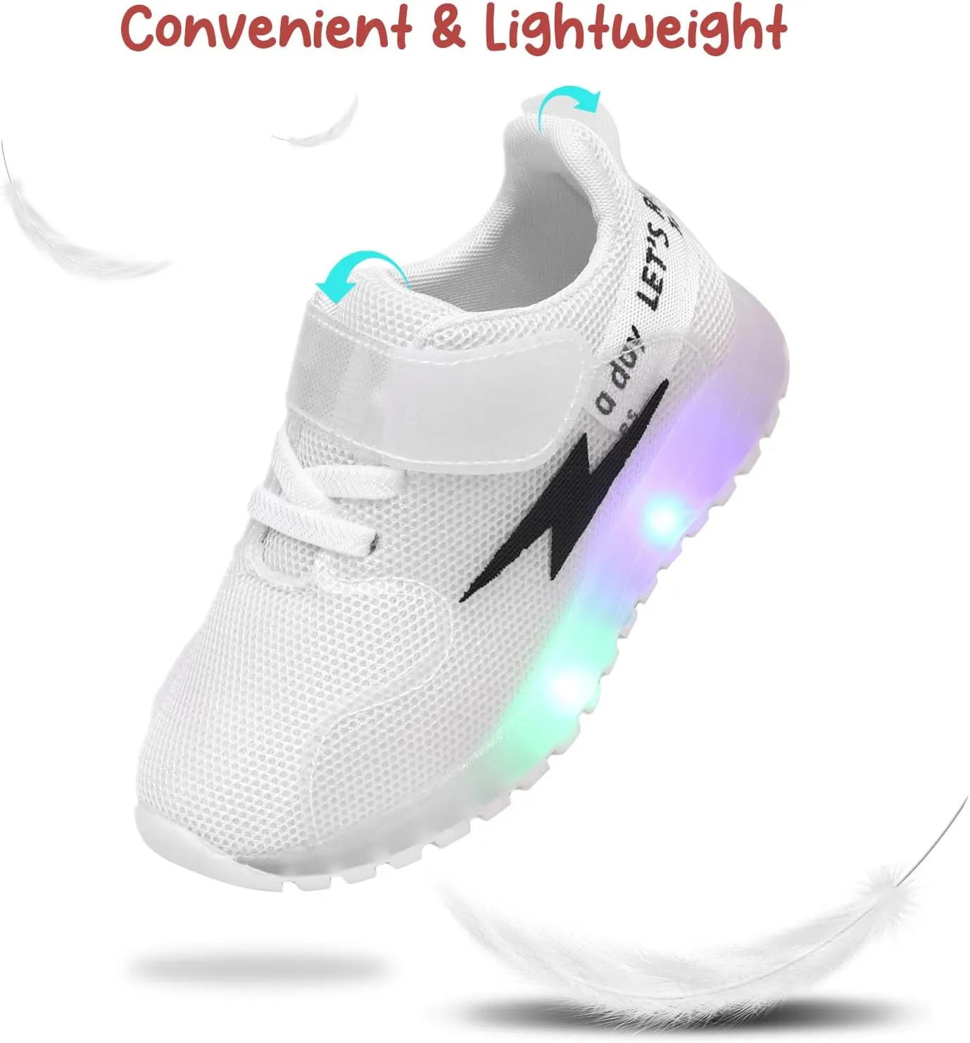 PATPAT Toddler Shoes with LED Light Up - Shiny Toddler Sneakers for Girls & Boys - Perfect for Christmas & Birthday