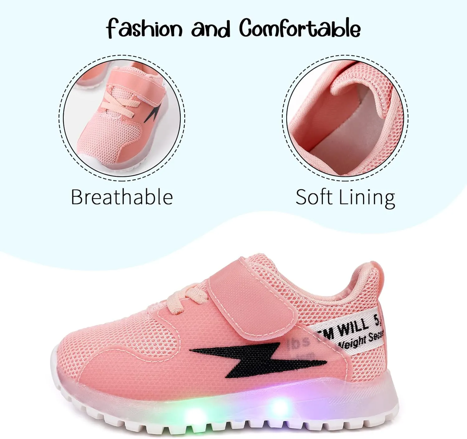 PATPAT Toddler Shoes with LED Light Up - Shiny Toddler Sneakers for Girls & Boys - Perfect for Christmas & Birthday