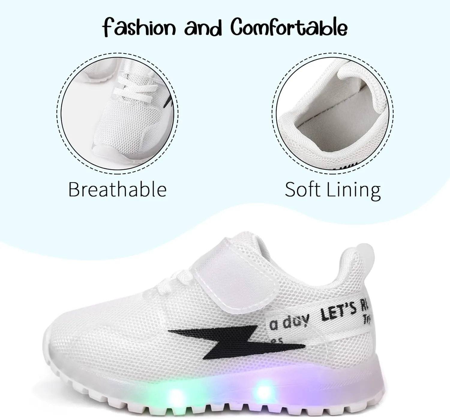 PATPAT Toddler Shoes with LED Light Up - Shiny Toddler Sneakers for Girls & Boys - Perfect for Christmas & Birthday