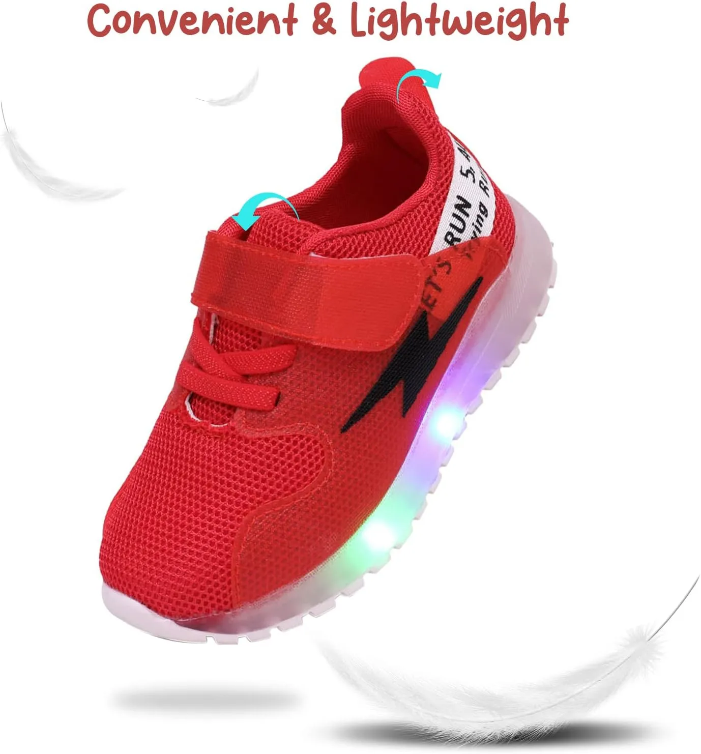 PATPAT Toddler Shoes with LED Light Up - Shiny Toddler Sneakers for Girls & Boys - Perfect for Christmas & Birthday