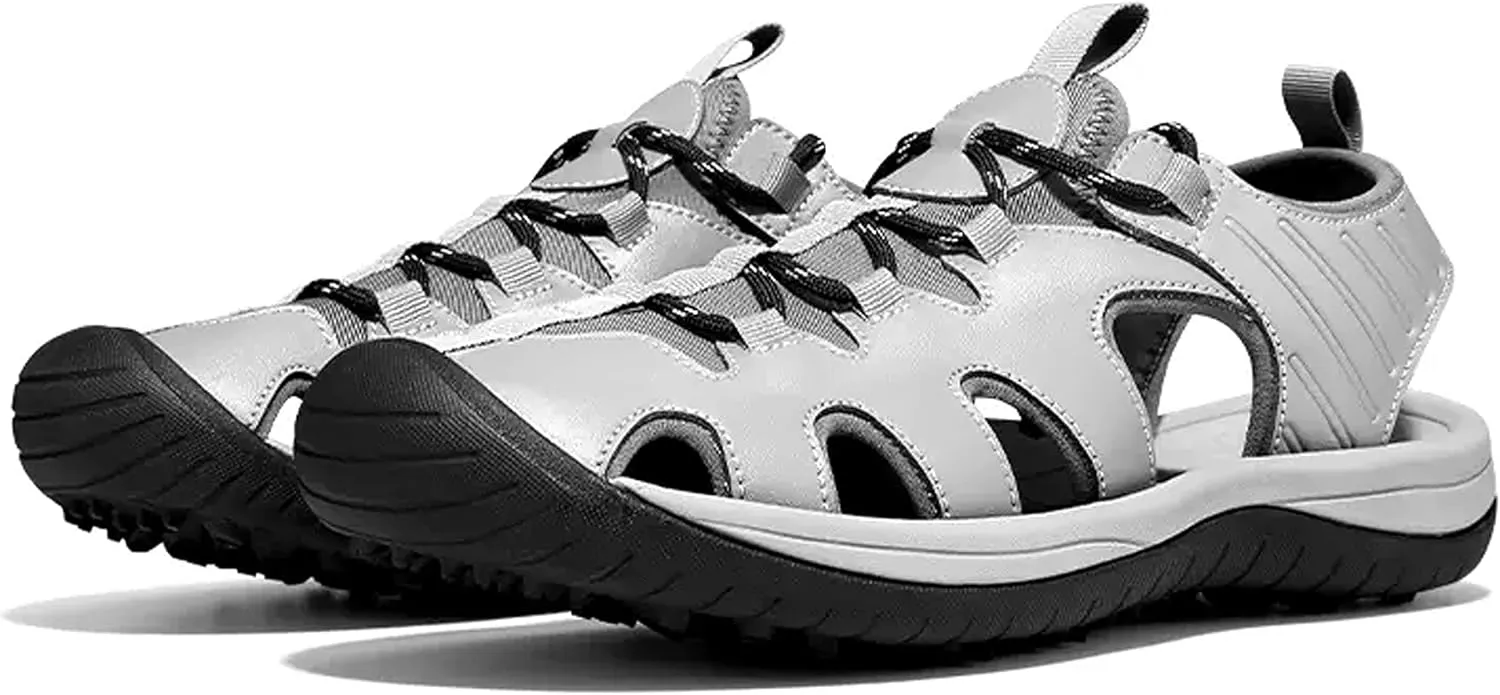 PGM Men's Golf Sandals, Lightweight Spiked Sport Sandals for Men, Comfortable & Breathable Casual Athletic Sandals, Anti-Slip Golf Walking Shoes for Outdoor, Protective Toe Caps
