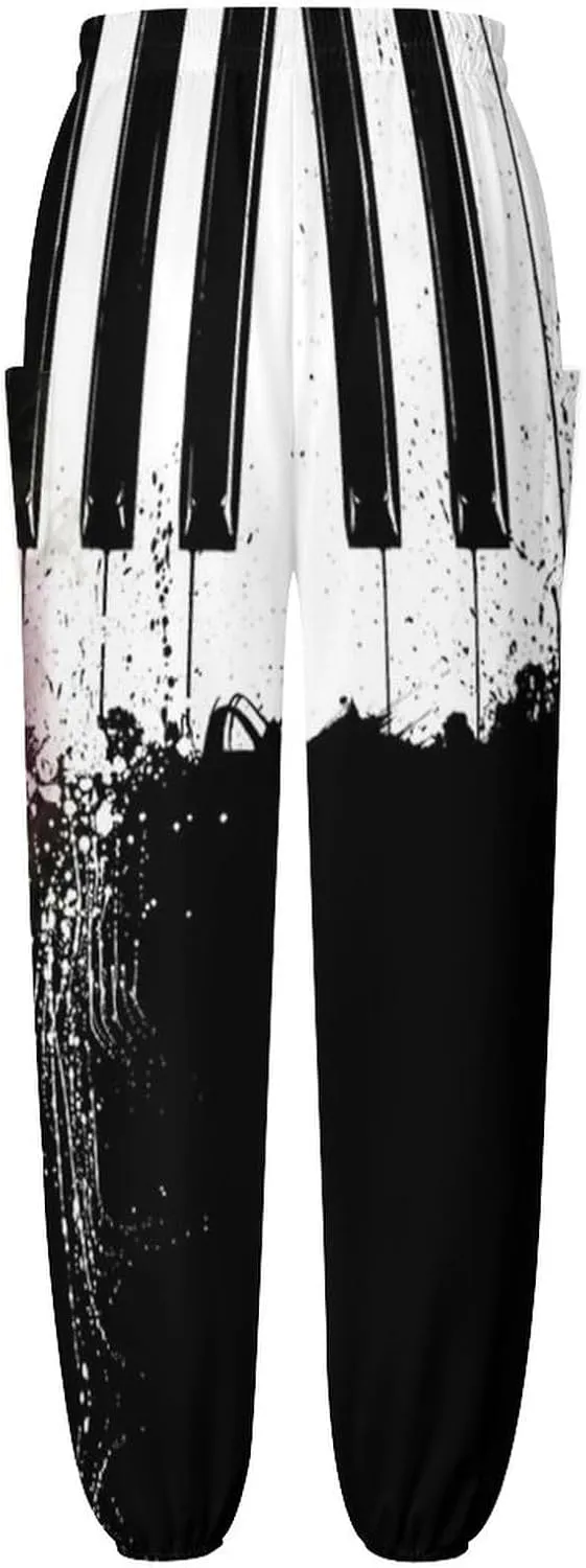 Piano Music Yoga Bloomers Womens Hippie Harem Pant Lantern Pants Elastic Gym Yoga Trousers Loose Casual Sweatpants