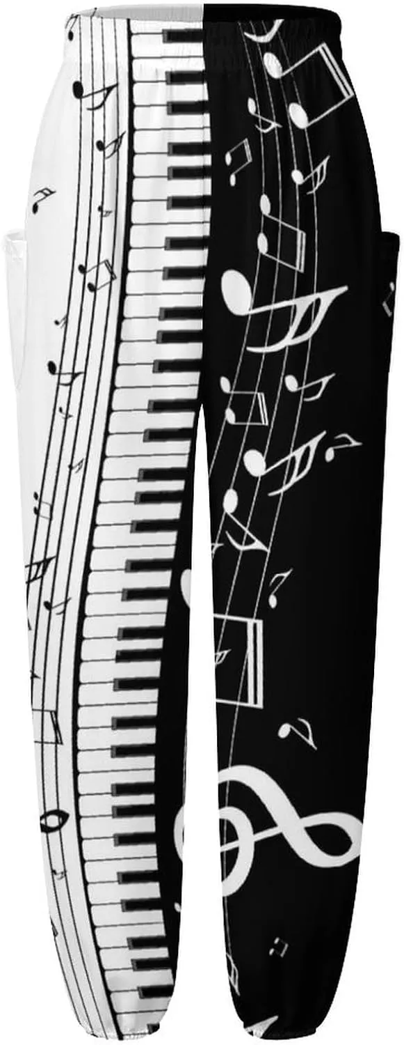 Piano Music Yoga Bloomers Womens Hippie Harem Pant Lantern Pants Elastic Gym Yoga Trousers Loose Casual Sweatpants