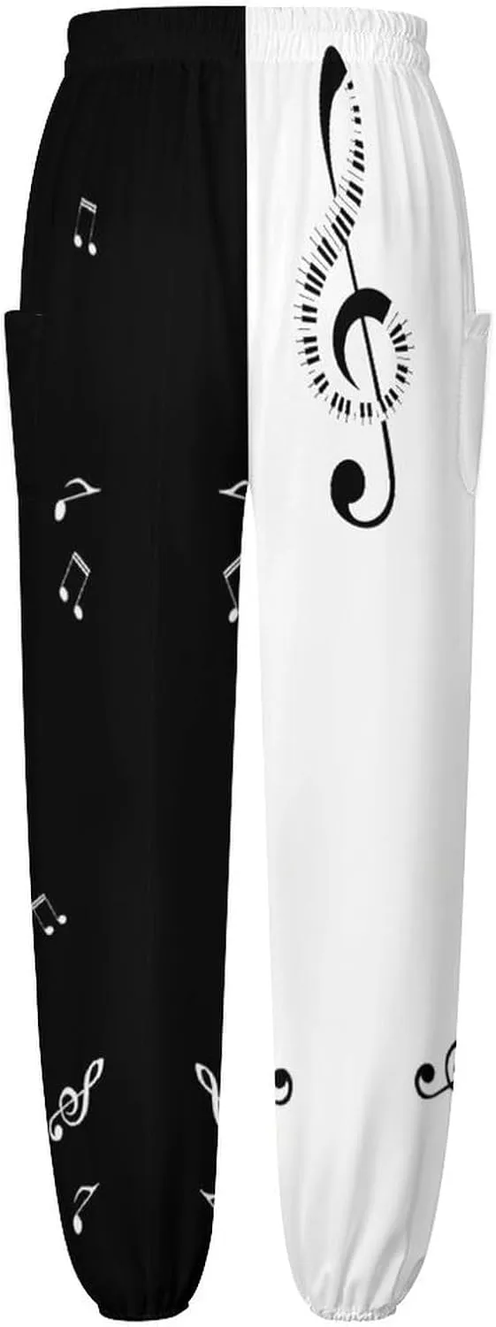 Piano Music Yoga Bloomers Womens Hippie Harem Pant Lantern Pants Elastic Gym Yoga Trousers Loose Casual Sweatpants