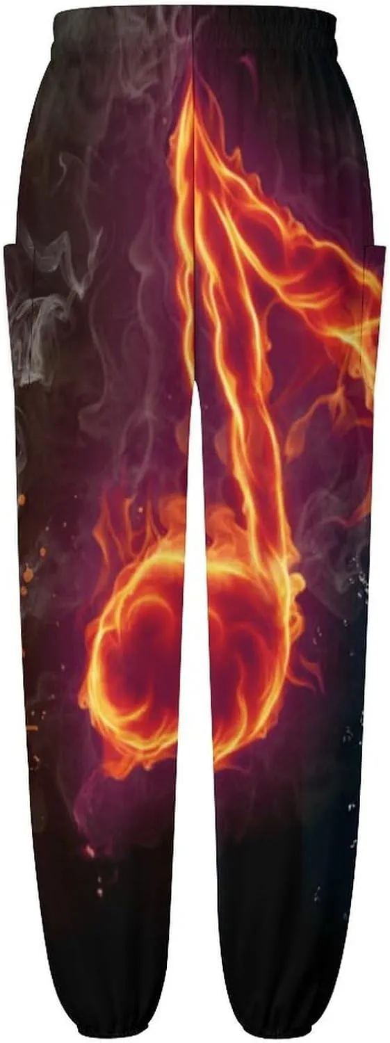 Piano Music Yoga Bloomers Womens Hippie Harem Pant Lantern Pants Elastic Gym Yoga Trousers Loose Casual Sweatpants