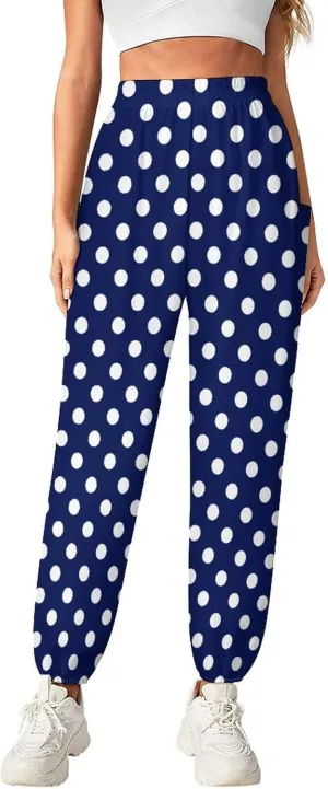Polka Dots Yoga Bloomers Womens Hippie Harem Pant Beach Pants Elastic Gym Joggers Loose Casual Sportswear