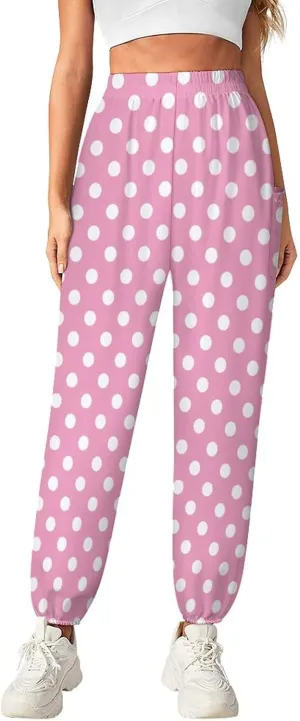 Polka Dots Yoga Bloomers Womens Hippie Harem Pant Beach Pants Elastic Gym Joggers Loose Casual Sportswear