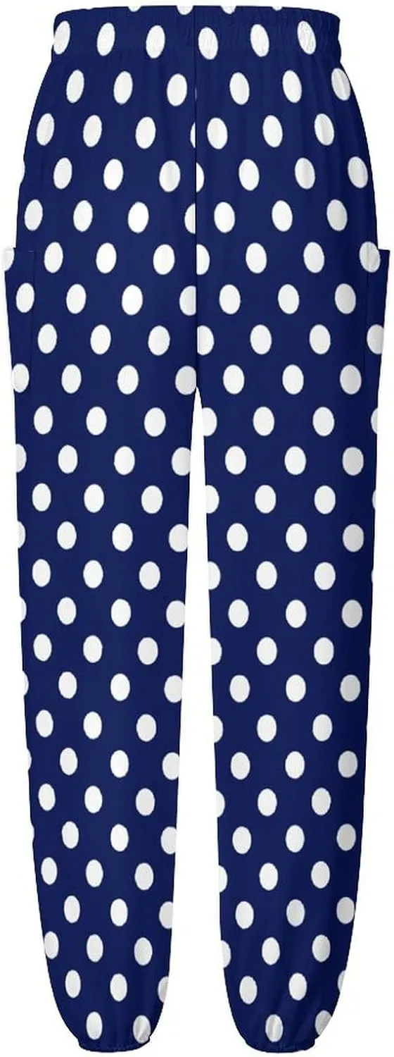 Polka Dots Yoga Bloomers Womens Hippie Harem Pant Beach Pants Elastic Gym Joggers Loose Casual Sportswear