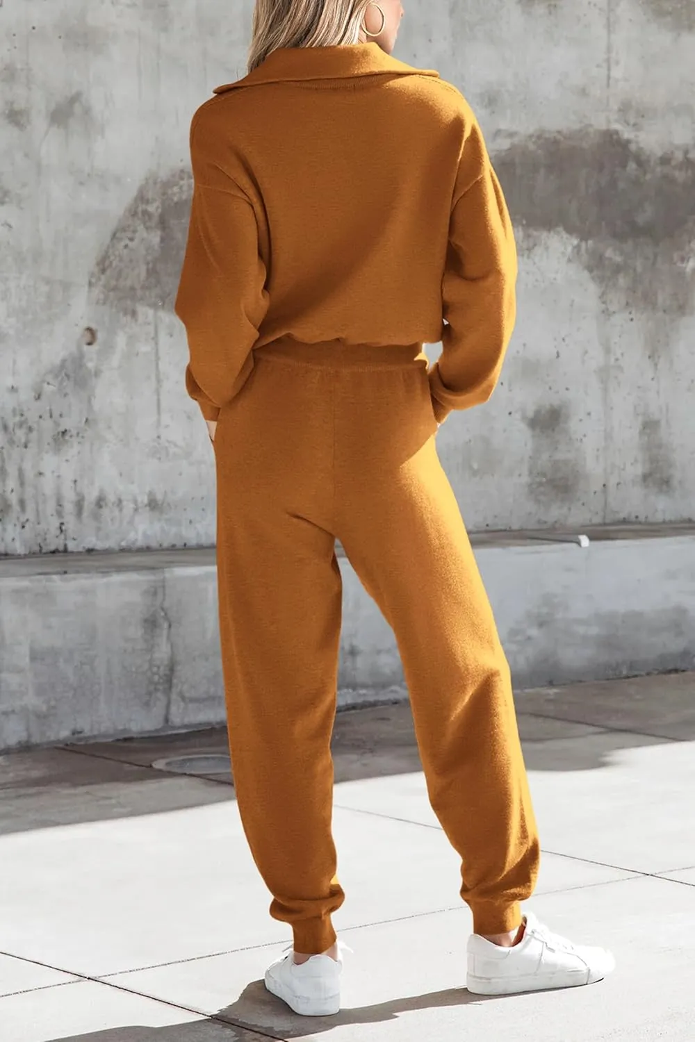 PRETTYGARDEN Women's 2 Piece Sweater Set Pullover Zip Up Sweatshirt Jogger Sweatpants Tracksuit Casual Outfit