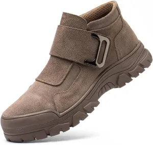 QINGCOMFACAI Steel Toe Shoes for Men Women Puncture Proof Non Slip Safety Work Shoes Comfortable Indestructible Construction Composite Toe Welder Boots