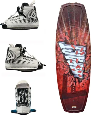 Rave Sports Impact Wakeboard with Charger Boots, Orange/Blk (PV1802677)