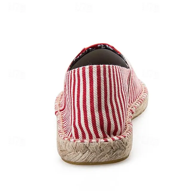 Red Hurry, limited slots and Striped Running out fast Men's Nautical Espadrilles: White