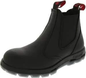 Redback Boots® Black Slip-On Steel Toe Full Grain Leather Boot, Size 6