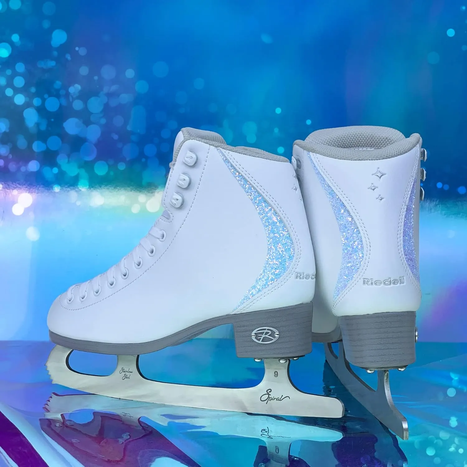 Riedell Sparkle Ice Skates - Recreational Soft Beginner Figure Ice Skates | Snow