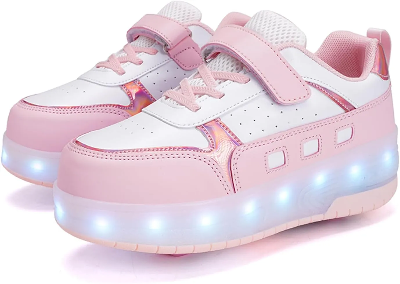 Roller Skate Shoes for Boys and Girls Kids LED Light Up Fashion Sneakers with Rechargeable and Detachable Wheels The Gift for Party Birthday Christmas Day