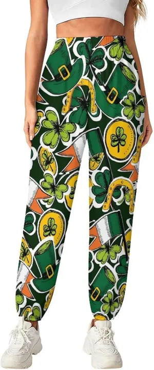 Saint Patricks Day Yoga Bloomers Womens Hippie Harem Pant Knickerbockers Elastic Gym Home Wear Loose Casual Slacks