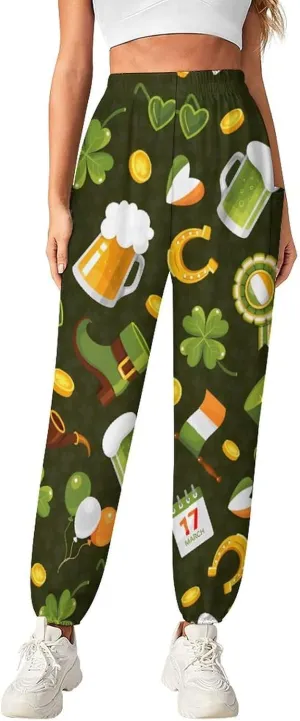 Saint Patricks Day Yoga Bloomers Womens Hippie Harem Pant Knickerbockers Elastic Gym Home Wear Loose Casual Slacks