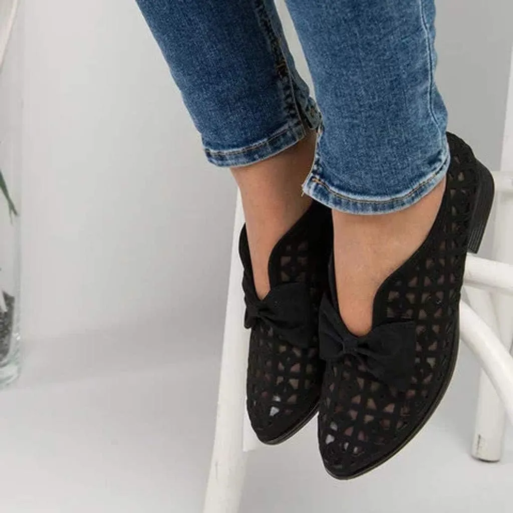 Sandals for Women Platform, Pointed Toe Breathable Wedges Loafers Bowknot Hollow Out Walking Shoes Beach Casual Sandals