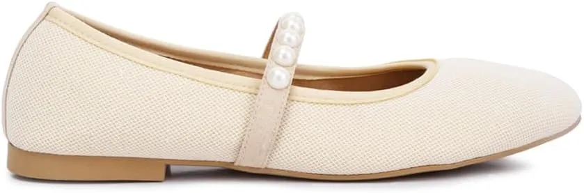 Sassie Pearl Embellished Ballerina Flats