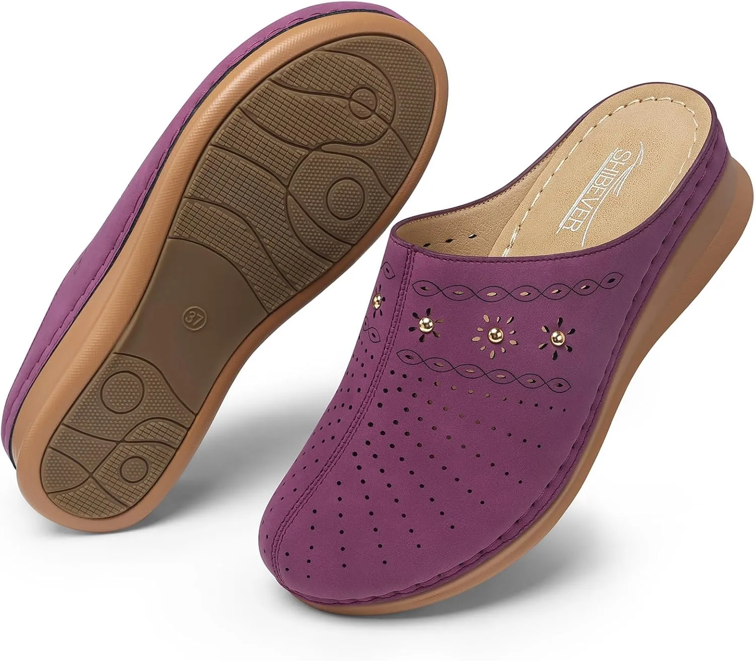 SHIBEVER Clogs for Women Mules Slip-On: Closed Toe Clog - Comfortable Womens Mule