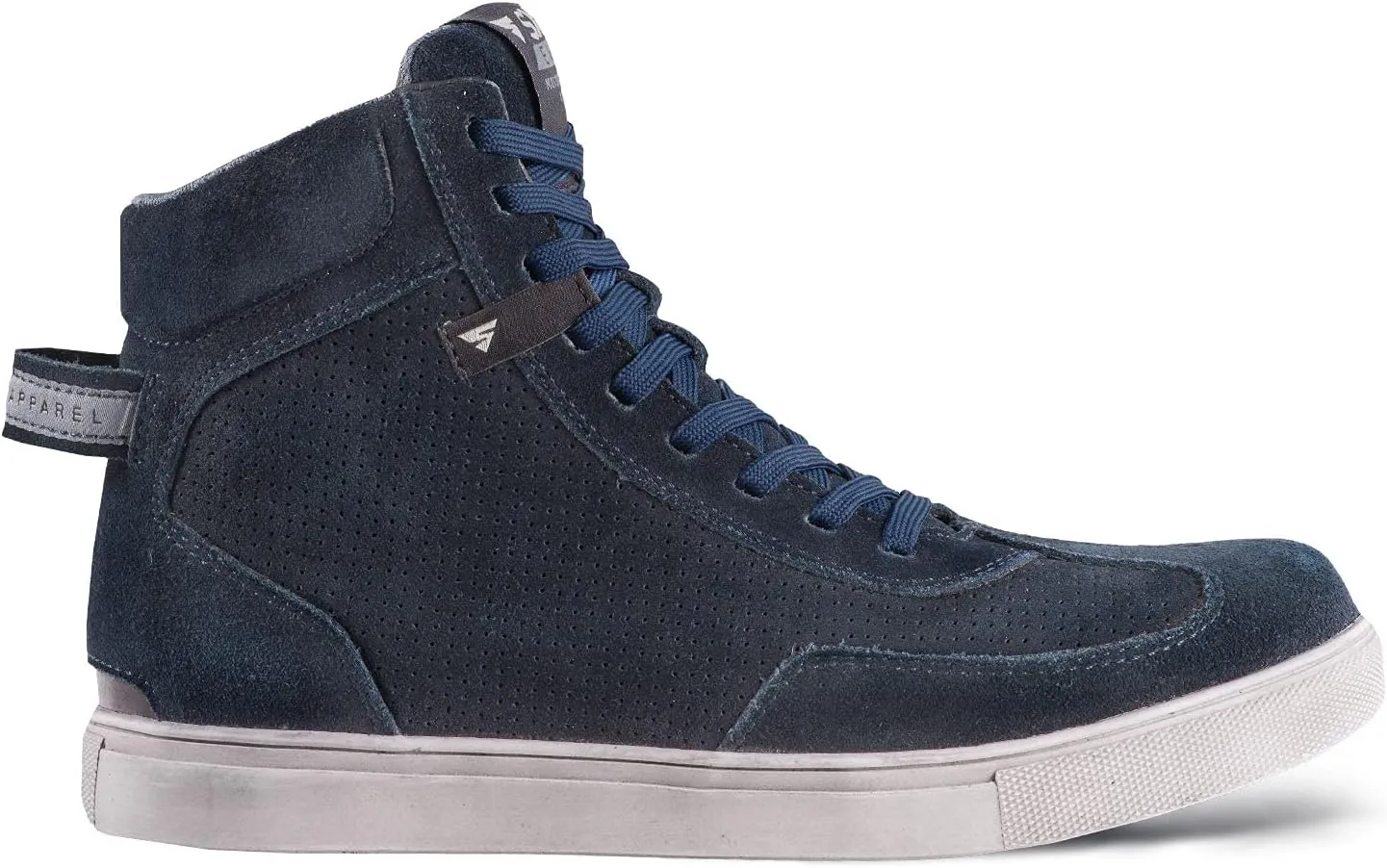 SHIMA SX-2 EVO Men's Motorcycle Shoes/Boots: Reinforced Leather, 4 Colors, TPU & ArmorPlus Ankle Safety, Breathable Suede & 3D Mesh, Anti-Slip Sole (Blue, 11,5)