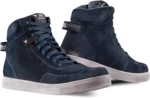 SHIMA SX-2 EVO Men's Motorcycle Shoes/Boots: Reinforced Leather, 4 Colors, TPU & ArmorPlus Ankle Safety, Breathable Suede & 3D Mesh, Anti-Slip Sole (Blue, 11,5)