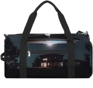 Spacecraft at Night Gym Bag Travel Duffel Bags for Men Women Large Weekender Bags Carry On Overnight Duffle Bag with Shoe Compartment for Workout