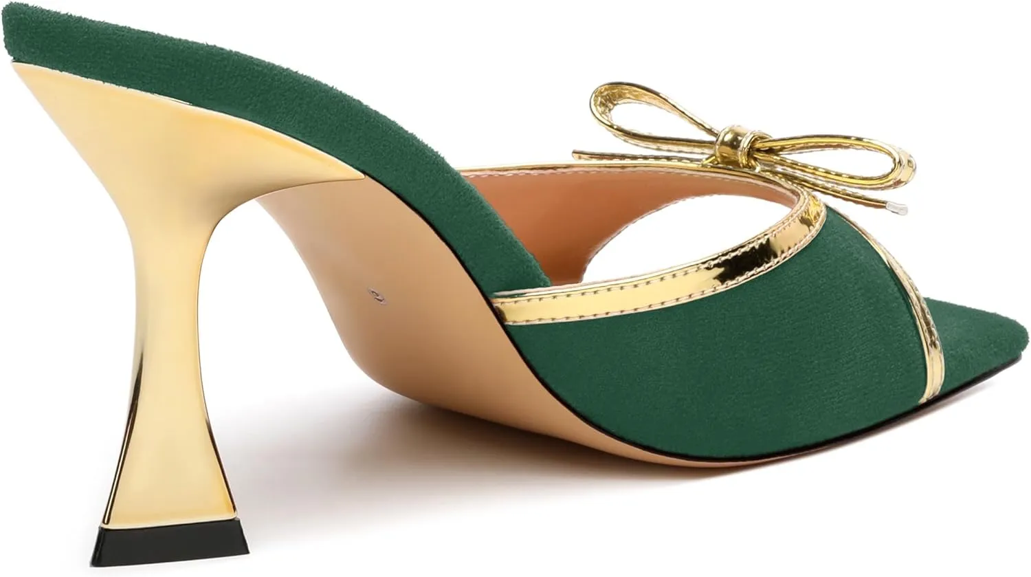 Square Toe Stilettos - Slip-On Heeled Sandals with Bow Accent, Dressy Work to Party Shoes for Women, Daily Occasion High Heels
