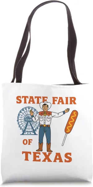 STATE FAIR OF TEXAS AND BIG TEX WITH CORN DOG TEE Tote Bag
