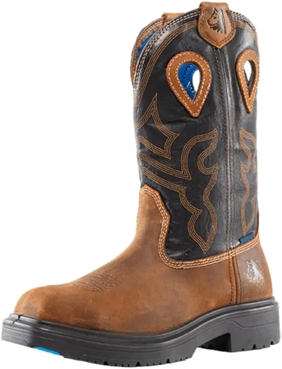 Steel Blue Men's Blue Heeler Steel Toe Safety Boot, Brown/Black