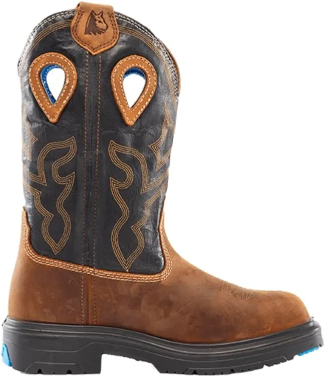 Steel Blue Men's Blue Heeler Steel Toe Safety Boot, Brown/Black