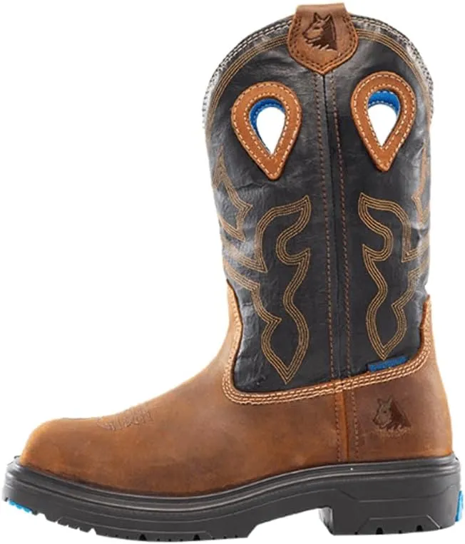 Steel Blue Men's Blue Heeler Steel Toe Safety Boot, Brown/Black