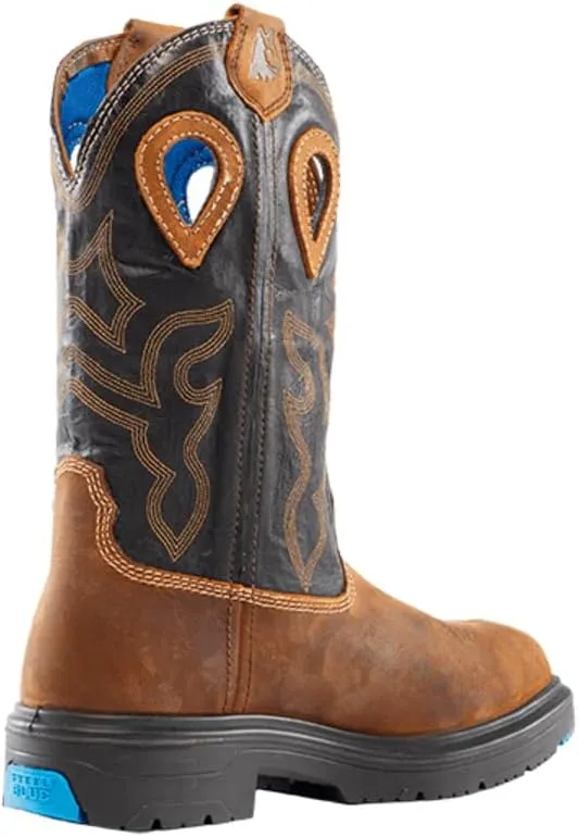 Steel Blue Men's Blue Heeler Steel Toe Safety Boot, Brown/Black