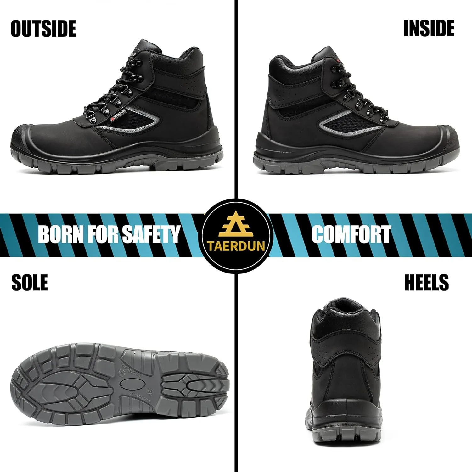 Steel Toe Boots for Men Waterproof Work Safety Shoes Non-slip Breathable Comfort Lightweight, Industrial & Construction Shoes, Indestructible Welding Boots