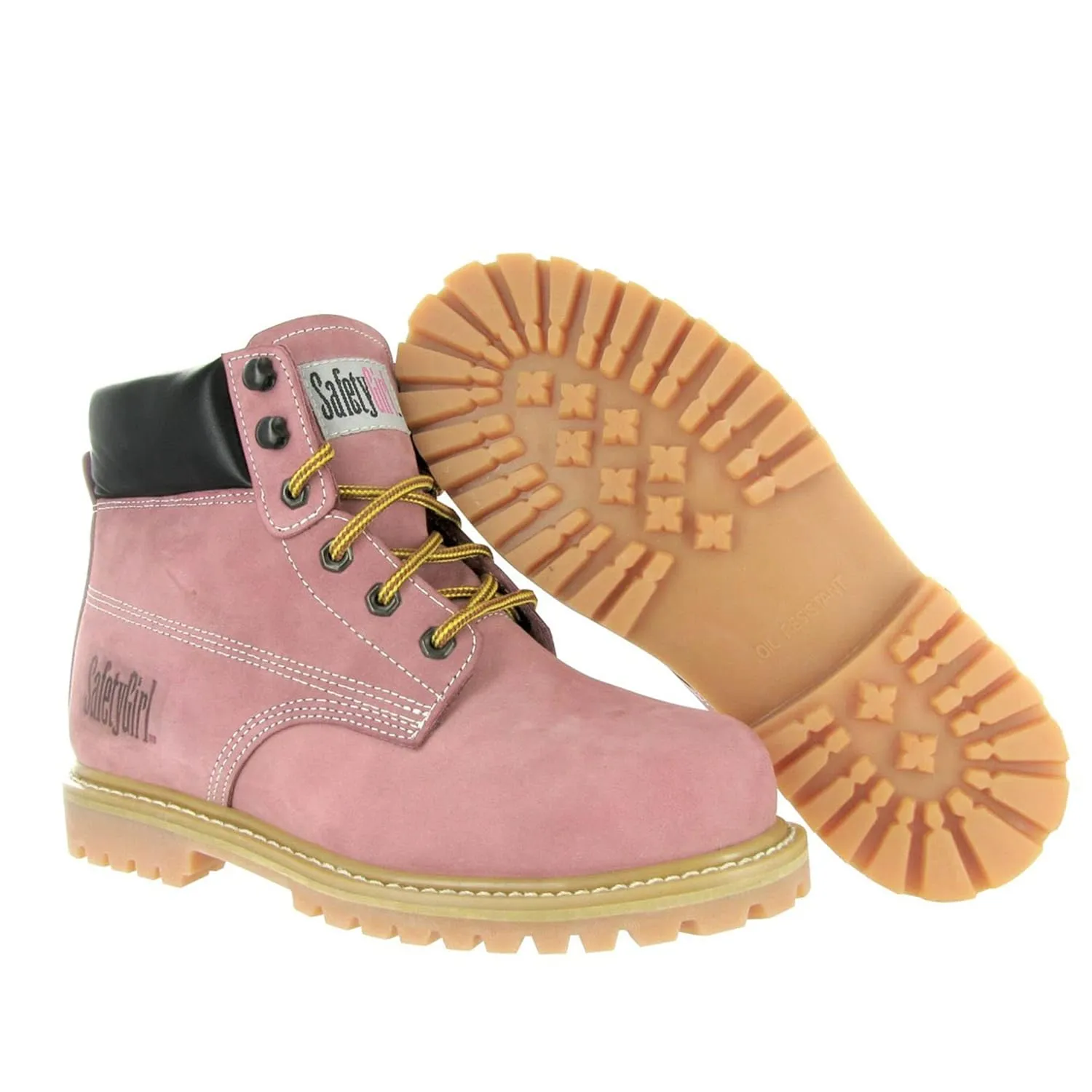 Steel Toe Boots for Women - Light Pink-10W | Waterproof Work Boots for Women Steel Toe Boots | Slip Resistant Work Shoes for Women | Lightweight Nubuck Leather for Comfort and Style