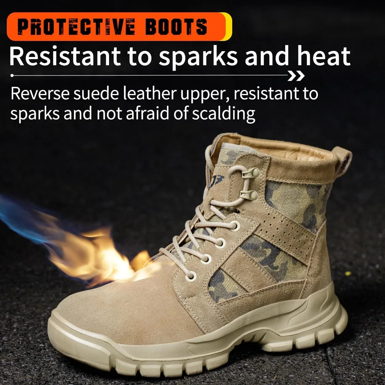 Steel Toe Shoes for Men Women Comfortable Fashion Safety Boots Lightweight Industrial & Construction Work Shoes