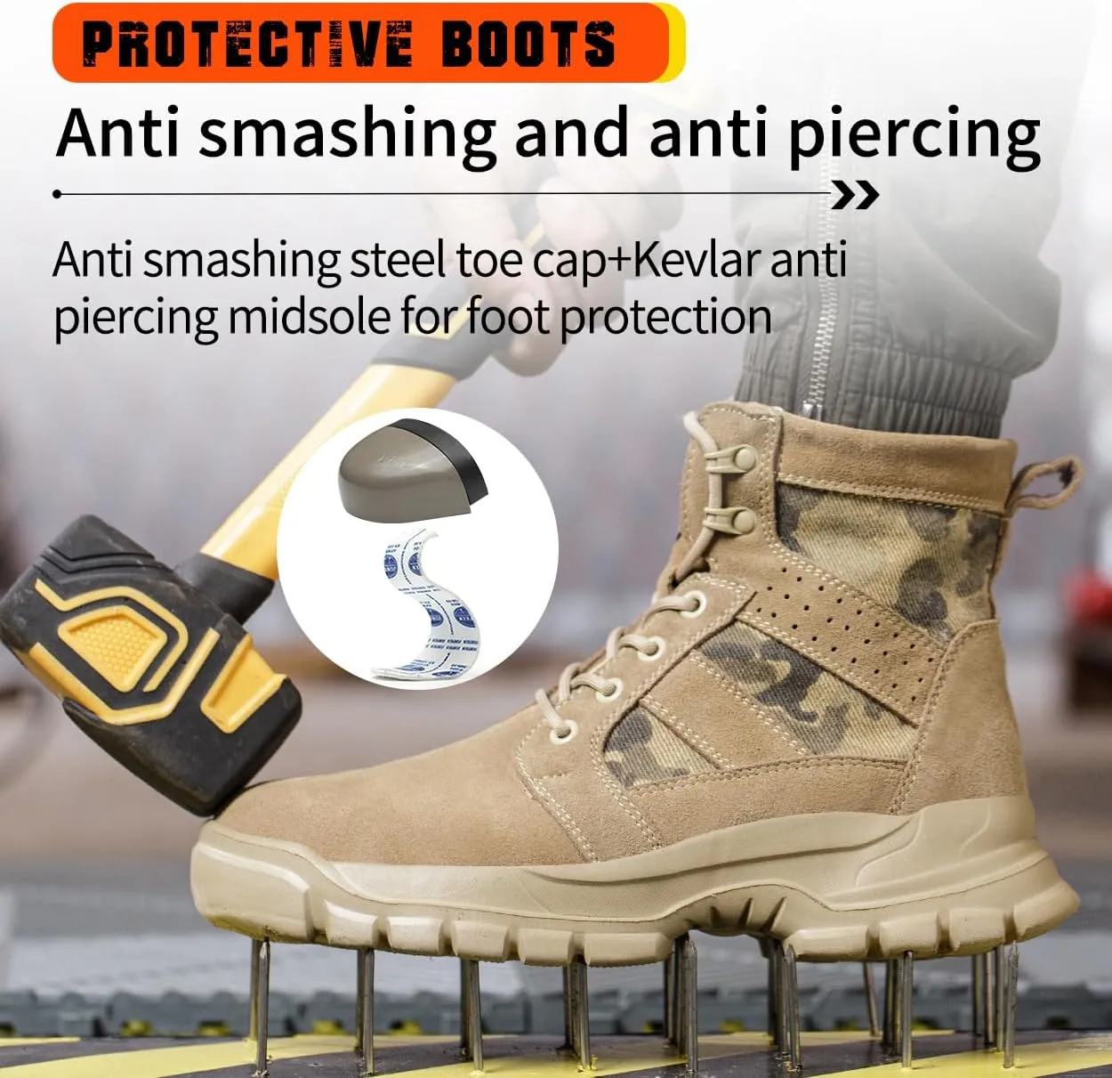 Steel Toe Shoes for Men Women Comfortable Fashion Safety Boots Lightweight Industrial & Construction Work Shoes