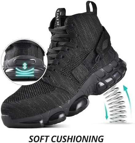 SUADEX Arch Support Steel Toe Boots for Men Women Indestructible Work Boots Lightweight Safety Shoes Puncture Proof Composite Toe