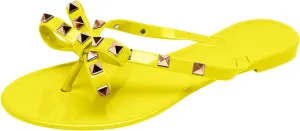 Summer Flat Sandals for Women 2025,Ladies Summer Clip Toe Slip On Slides Bing Bow Clear Rhinestones Sparkly Strap Sandal Comfy Beach Non-Slip Casual Shoe Stylish Shoes for Outdoor Indoor