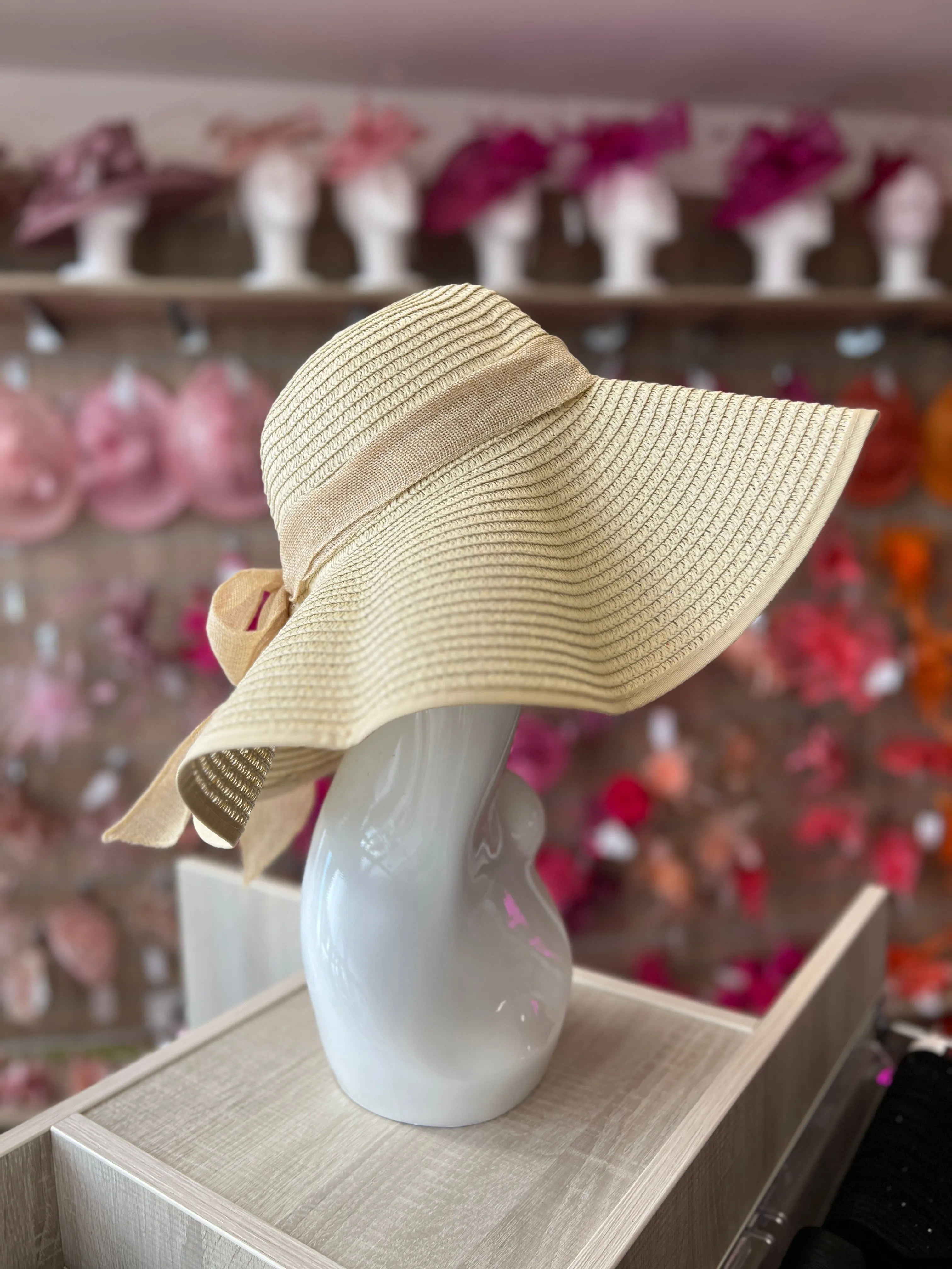 Summer Straw Floppy Hat Beige
