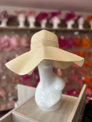 Summer Straw Floppy Hat Beige