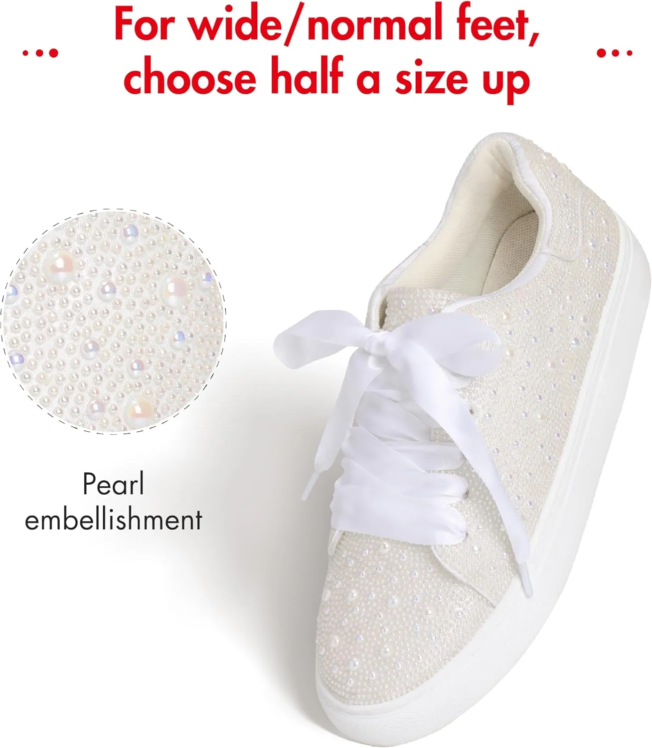 Suokdil Sparkle Rhinestone Sneakers for Women - Bling Fashion Bedazzled Platform Tennis Shoes - White Glitter Sequin Wedding and Party Shoe