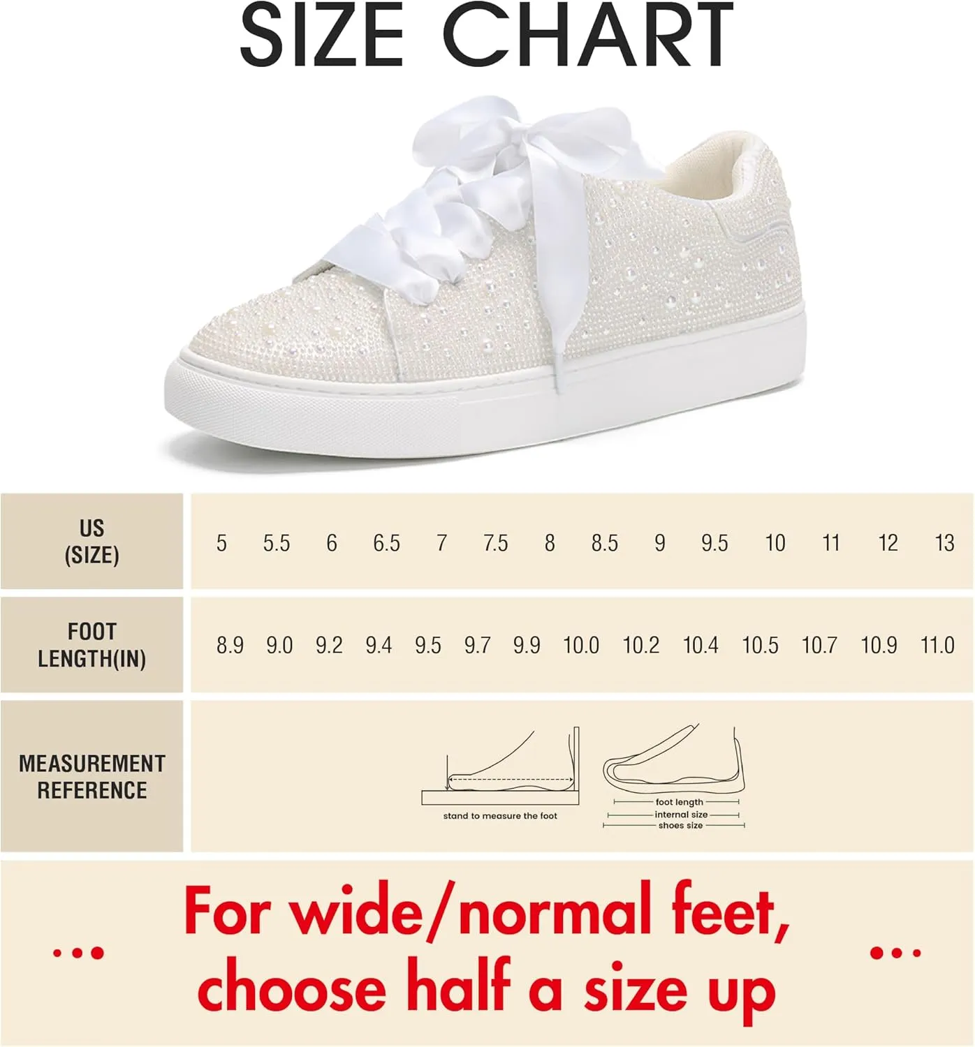 Suokdil Sparkle Rhinestone Sneakers for Women - Bling Fashion Bedazzled Platform Tennis Shoes - White Glitter Sequin Wedding and Party Shoe