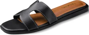 Tanamo Womens's Sandals Girls Slides Sandals Women Narrow Dressy Summer Flat Sandals Square Open Toe Casual Beach